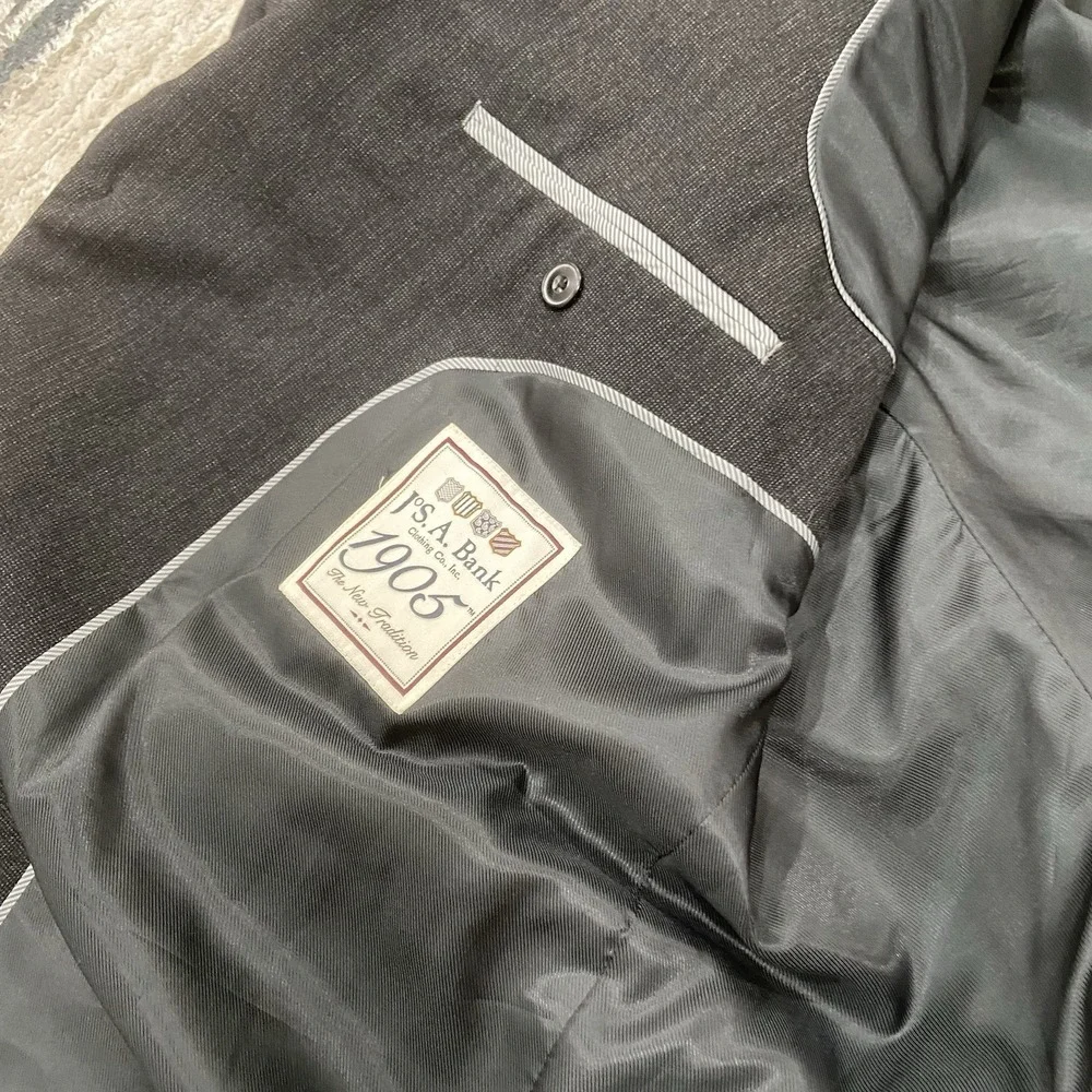 Jos A Bank‎ Charcoal Gray BIG & TALL 100% Wool Twill Blazer Sport Coat 50L/45W